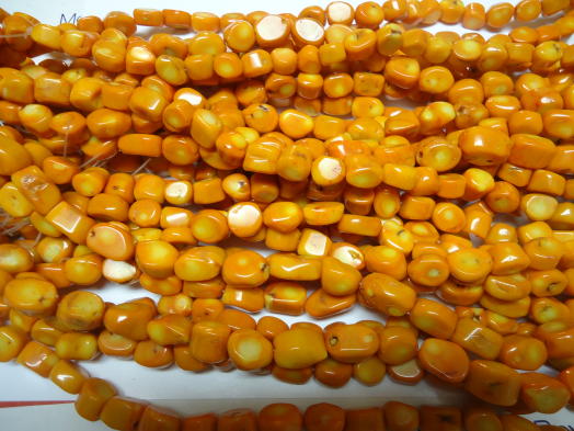 (image for) Orange bamboo coral beads #GG1002